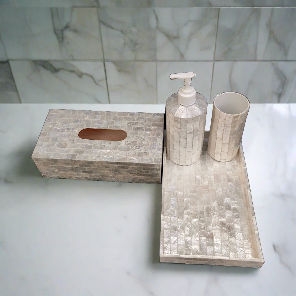 One Set Luxurious Handmade Shell Bathroom Accessories