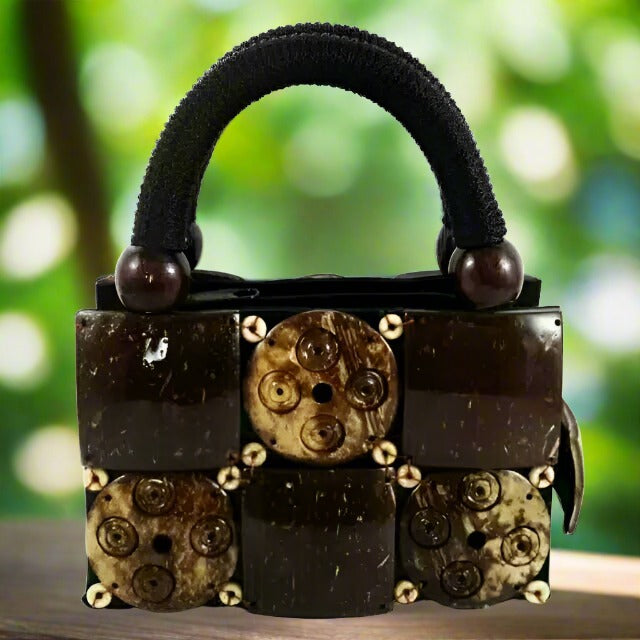 Eco-Chic Coconut Shell Women Handbag – Embrace Sustainable Style -  Fashion Meets Functionality with Our Handcrafted, Biodegradable Purses