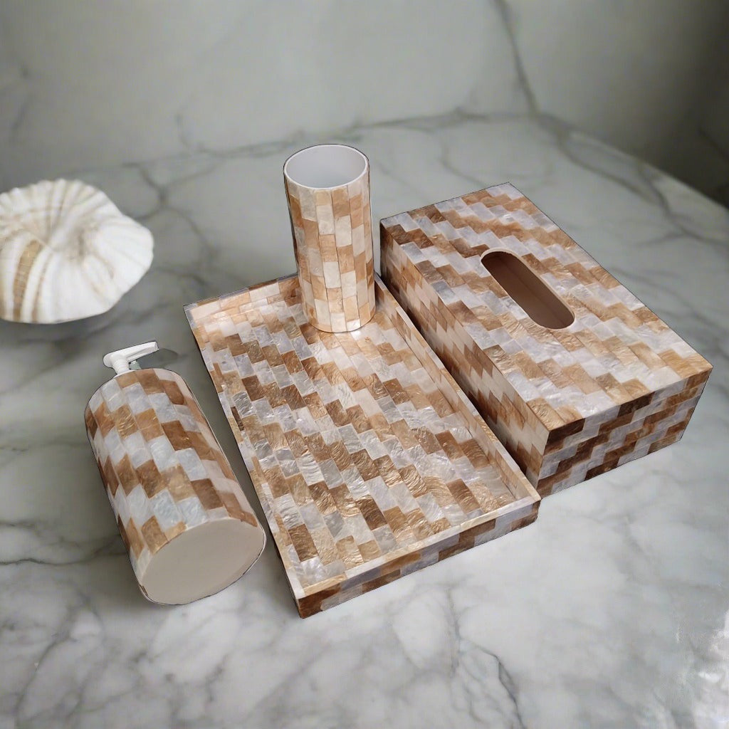 One Set Luxurious Shell Bathroom Set for the Discerning Woman