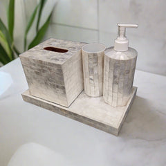 Luxurious Handmade Shell Bathroom Accessories Set - Elevate Your Bathroom Elegance