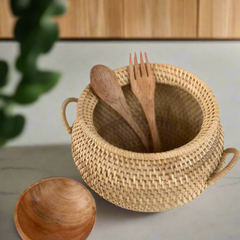 Rattan Crafted Urn - Sustainable Style for Your Home