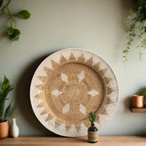 Handwoven Rattan Wall Decor - Enhance Your Home with Sustainable Beauty