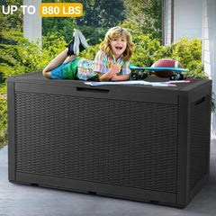100 Gallon Lockable Storage Box Durable, Waterproof, and UV-Resistant - Perfect for Outdoor Storage Solutions