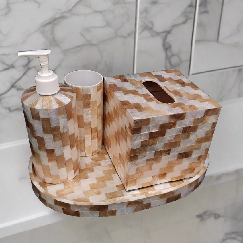 Luxury Bathroom Sets - Elevate Your Bathroom Elegance - Luxurious Mother of Pearl Bathroom Set