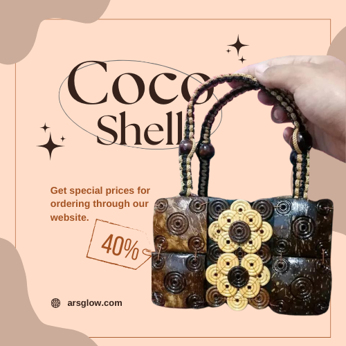 Coconut Shell Women Handbag Mini - 100% Handmade  - Chic, Sustainable Fashion for the Eco-Conscious Woman