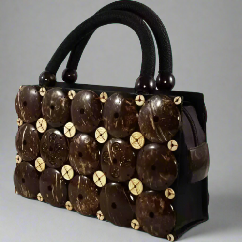 Eco-Chic Coconut Shell Handbag – Handmade, Sustainable, and Stylish