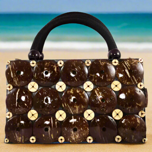 Eco-Chic Coconut Shell Handbag – Handmade, Sustainable, and Stylish