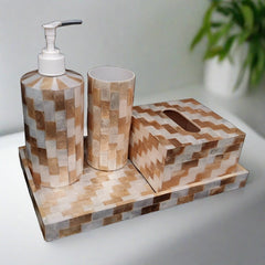 Seashell Bathroom Set - Elevate Your Bathroom Elegance with Our Mother of Pearl Shell Set
